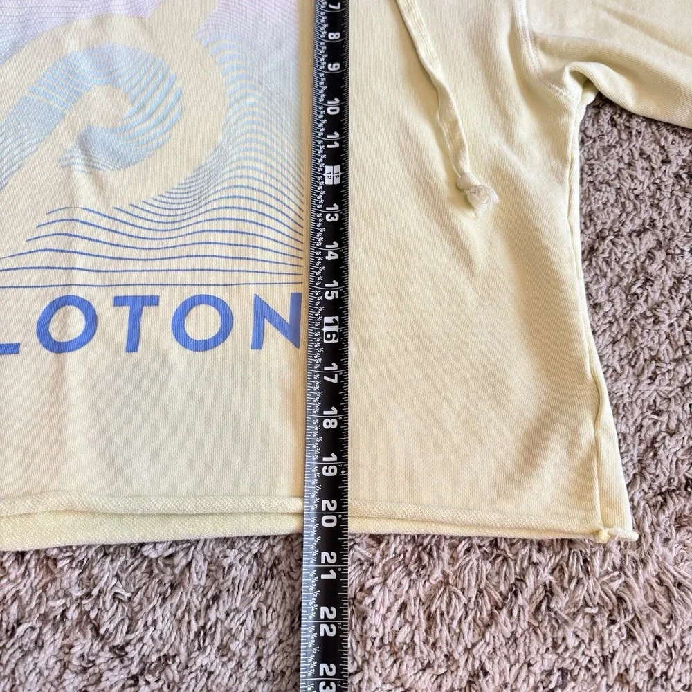 Peloton Cropped Hoodie Sweatshirt Size M Pastel Yellow Green‎ Athleisure - Picture 9 of 11